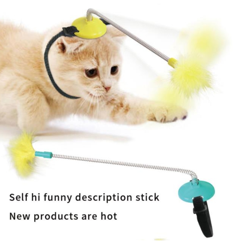 Fabrica de furnizare directă de furnizare a animalelor de companie, pisica auto-vindecare jucărie pisica guler gât jucărie de primăvară cu robinet la tachinarea pisicii